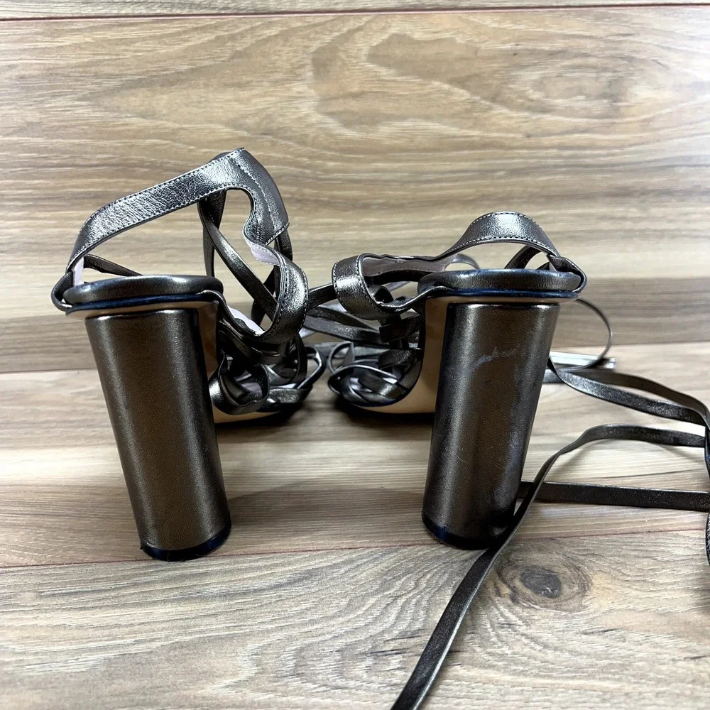 Jill Stuart 8.5 9 EU 39 Strappy Gladiator Tie Heels Bronze Leather